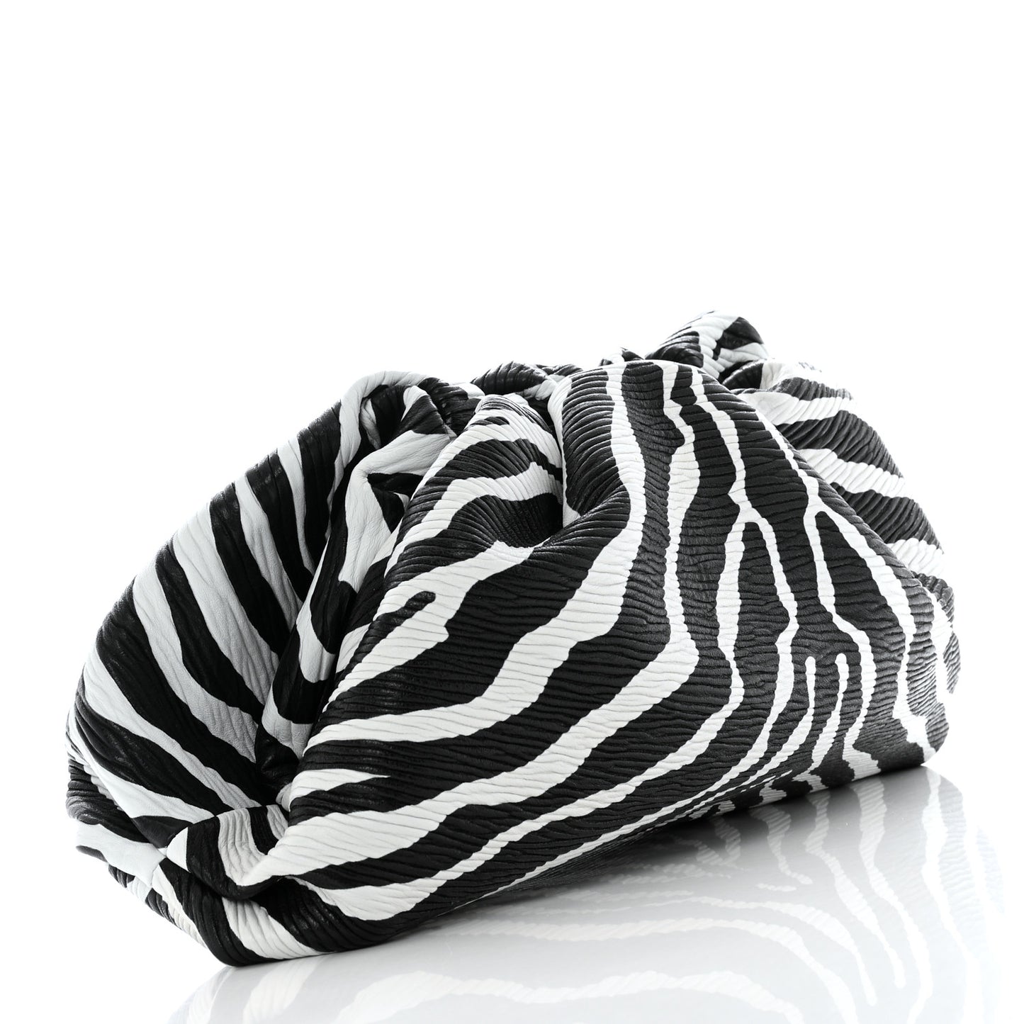 Nappa Zebra Print The Pouch Oversized Clutch White Black