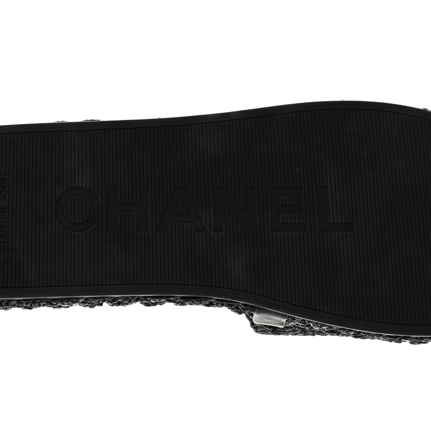 Chanel Raffia CC Espadrille Slip On Sandals 40 Black 8 of 9