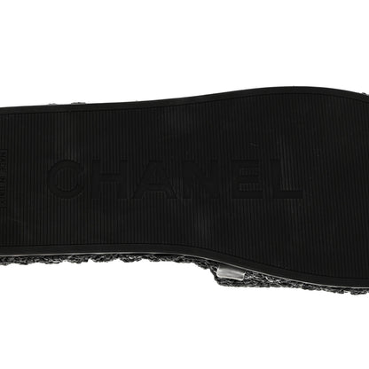 Chanel Raffia CC Espadrille Slip On Sandals 40 Black 8 of 9