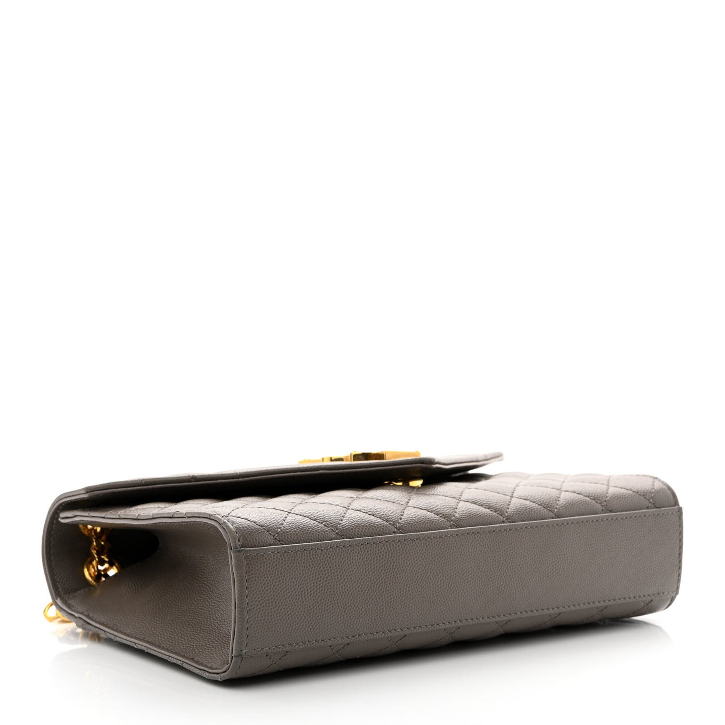 Grain De Poudre Textured Mixed Matelasse Medium Triquilt Monogram Satchel Earth