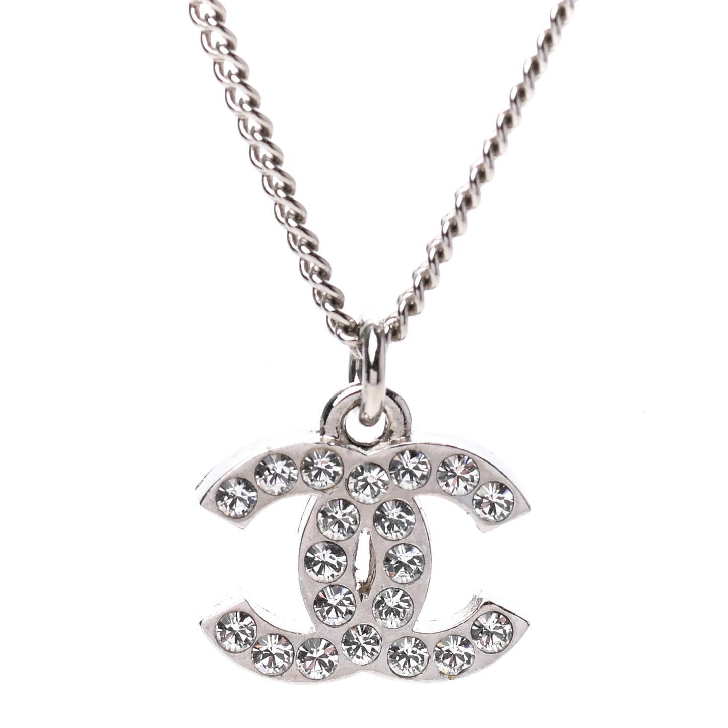Crystal Timeless CC Necklace Silver