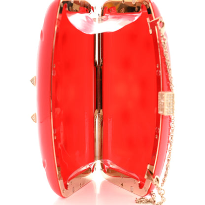 Valentino Garavani Acrylic Rockstud Minaudiere Clutch Red 5 of 7