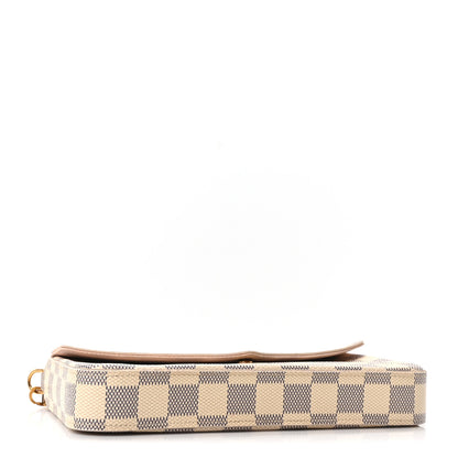 Louis Vuitton Damier Azur Pochette Felicie Chain Wallet Rose Ballerine 6 of 11