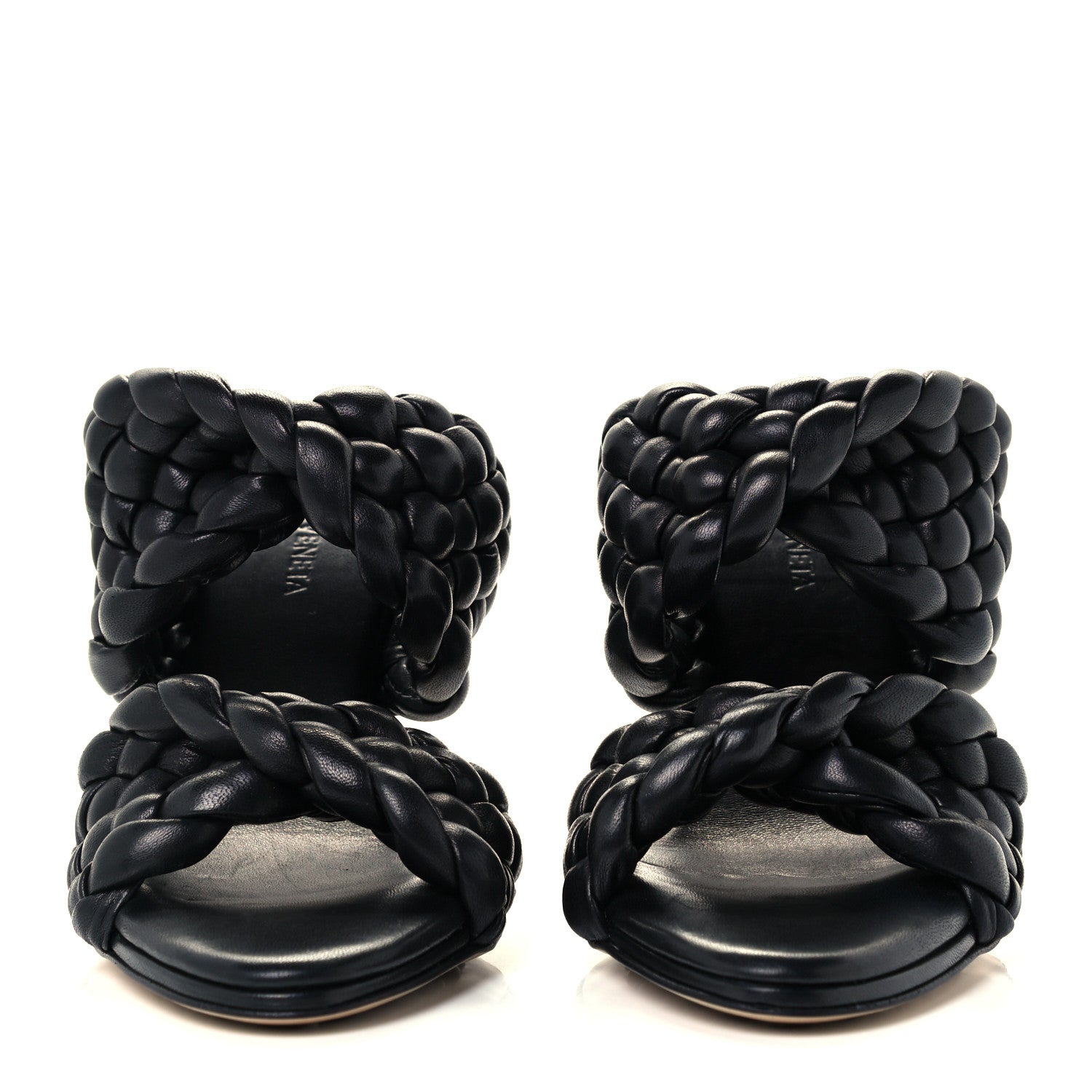 Bottega Veneta Nappa Twisted Padded Intrecciato Curve Slide Sandals 36 Black 3 of 10