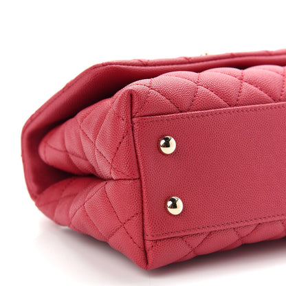 Chanel Caviar Quilted Mini Coco Handle Flap Fuchsia 8 of 10