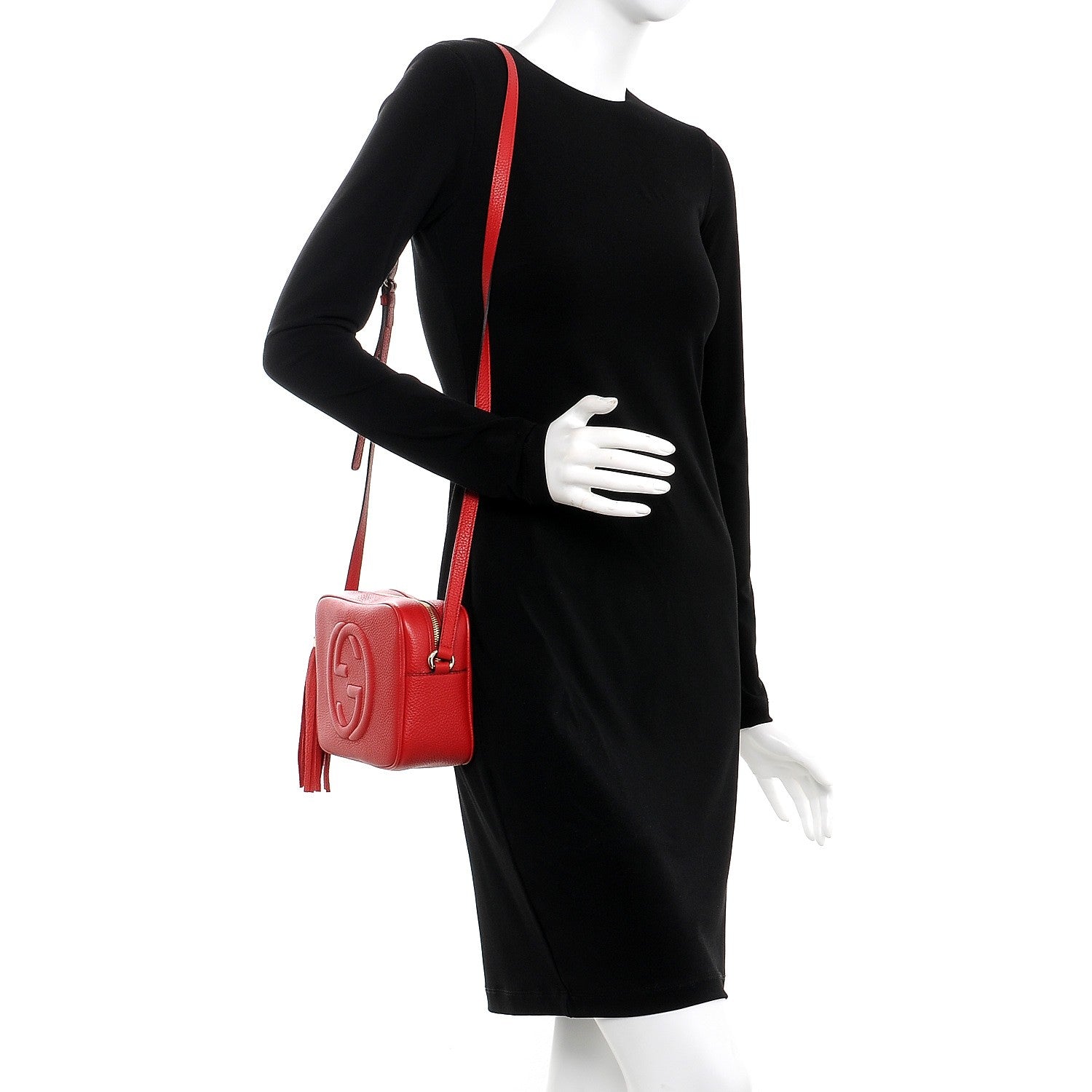 Gucci Pebbled Calfskin Small Soho Disco Bag Tabasco Red 2 of 7