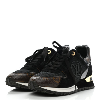 Louis Vuitton Suede Monogram Run Away Sneakers 35 Black 3 of 9