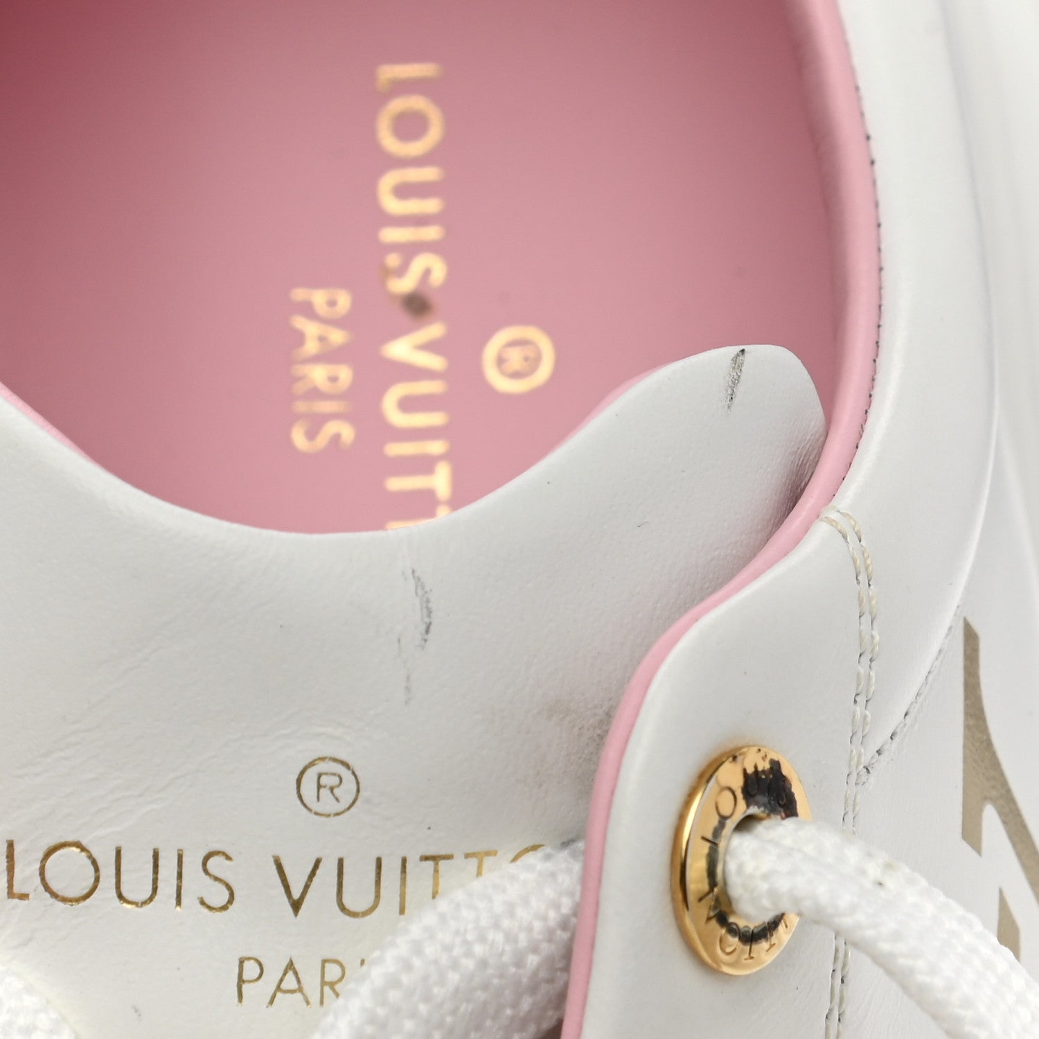 Louis Vuitton Monogram Time Out Sneakers 37.5 White Pink 9 of 10