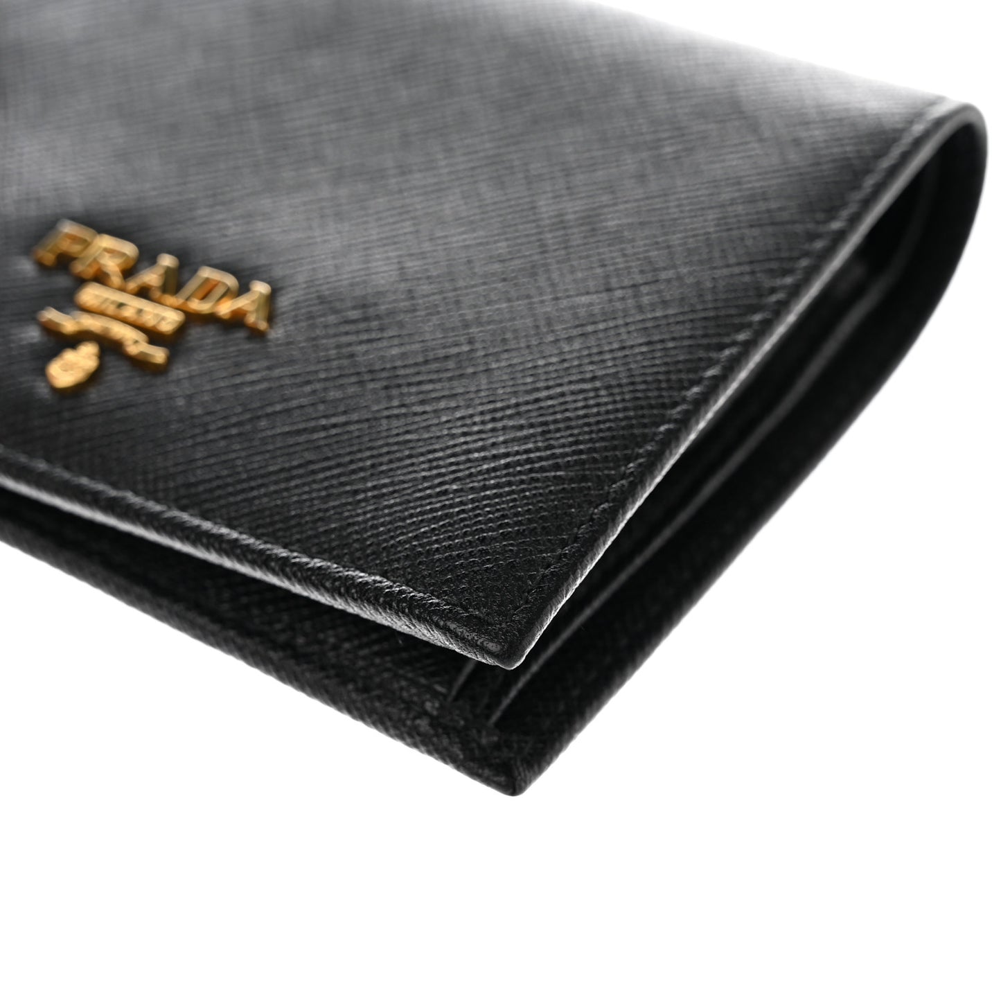 Saffiano Triangle Bi-Fold Wallet Black