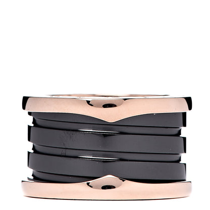 Bulgari 18K Rose Gold Black Ceramic B.Zero1 Four-Band Ring 48 4.5 3 of 6