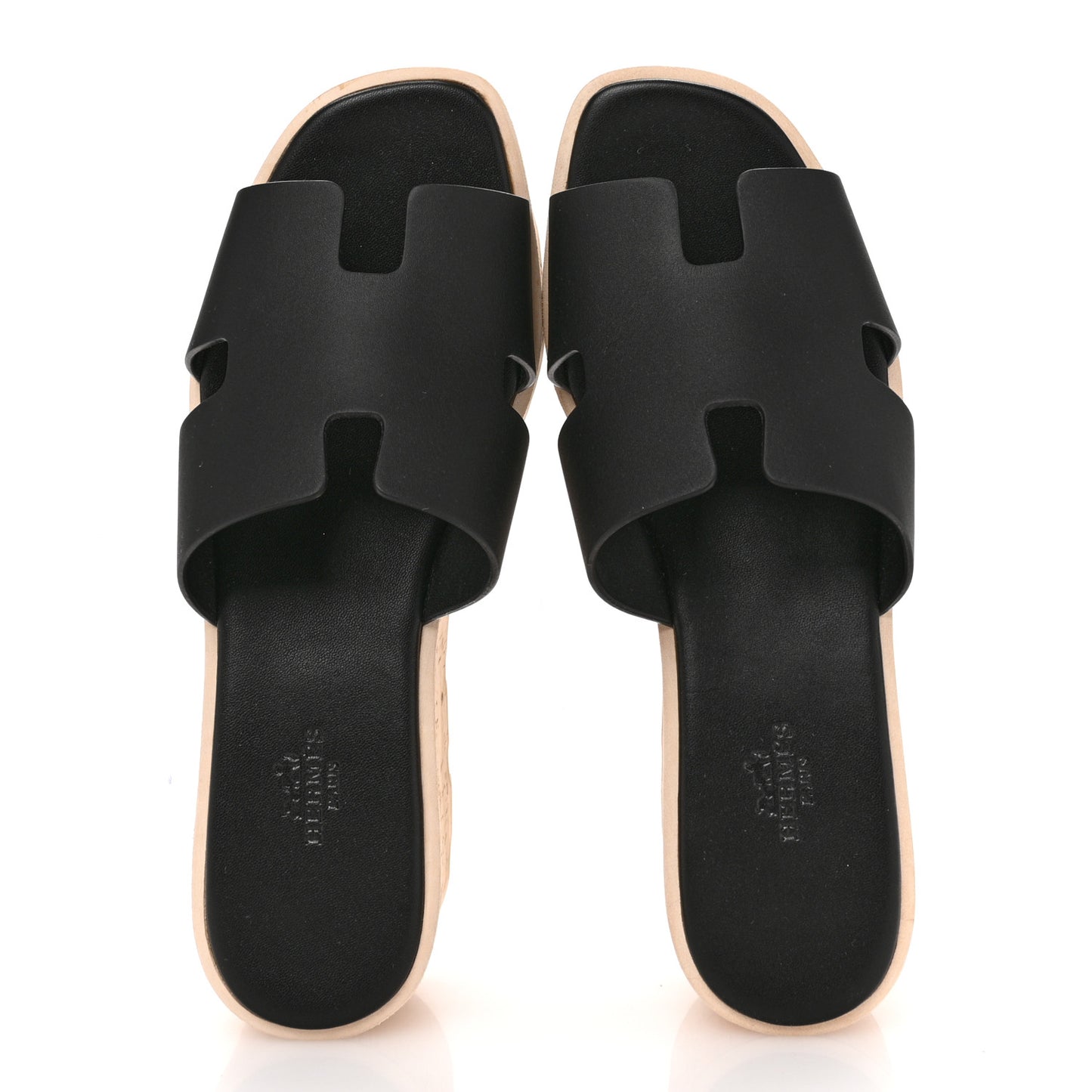 Calfskin Cork Eze 30 Sandals 38 Black