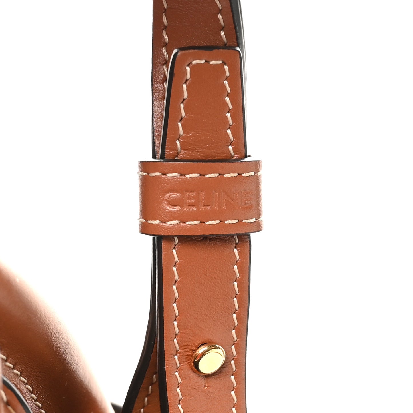 Triomphe Canvas Calfskin Small Vertical Cabas Tan