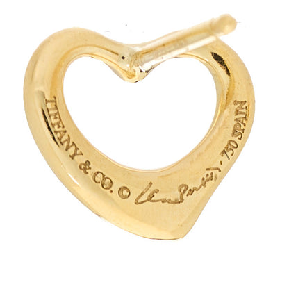 Tiffany 18K Yellow Gold 11mm Elsa Peretti Open Heart Earrings 4 of 4