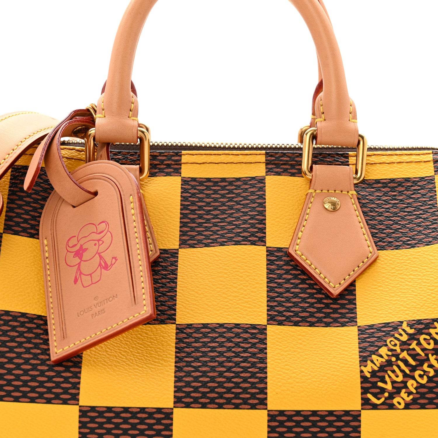Louis Vuitton Damier Pop Speedy Bandouliere 25 Jaune Mat 7 of 12