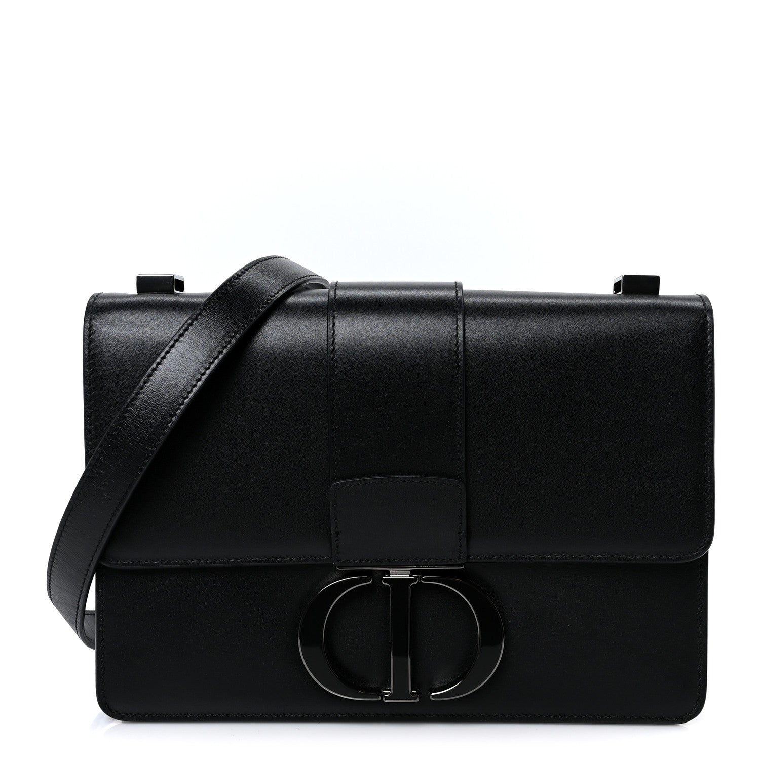 Christian Dior Box Calfskin 30 Montaigne Flap Bag Black 1 of 10