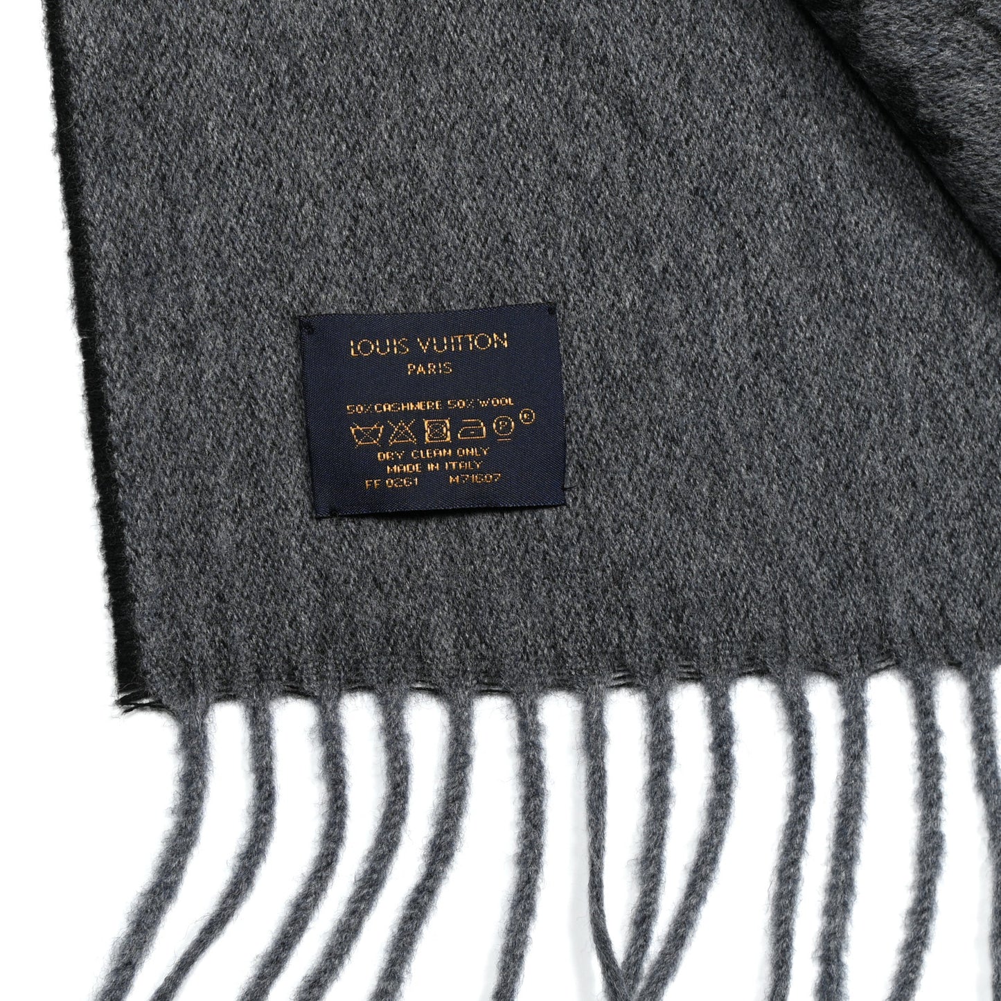 Cashmere Wool Monogram Gradient Scarf Black