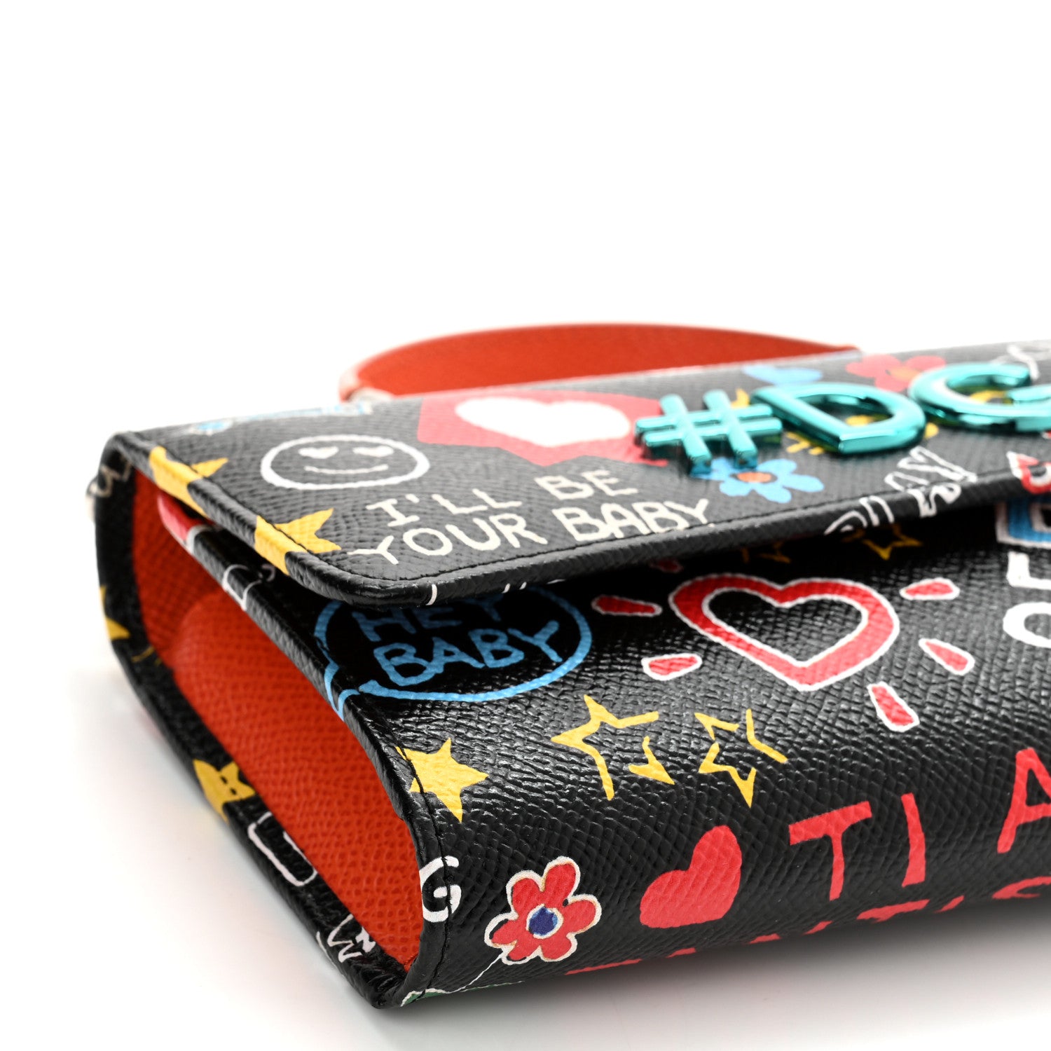 Dolce & Gabbana Dauphine Graffiti Print Mini Sicily Von Satchel Black Multicolor 9 of 10