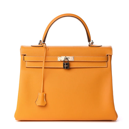 Hermes Epsom Candy Kelly Retourne 35 Jaune D'Or Feu 1 of 33