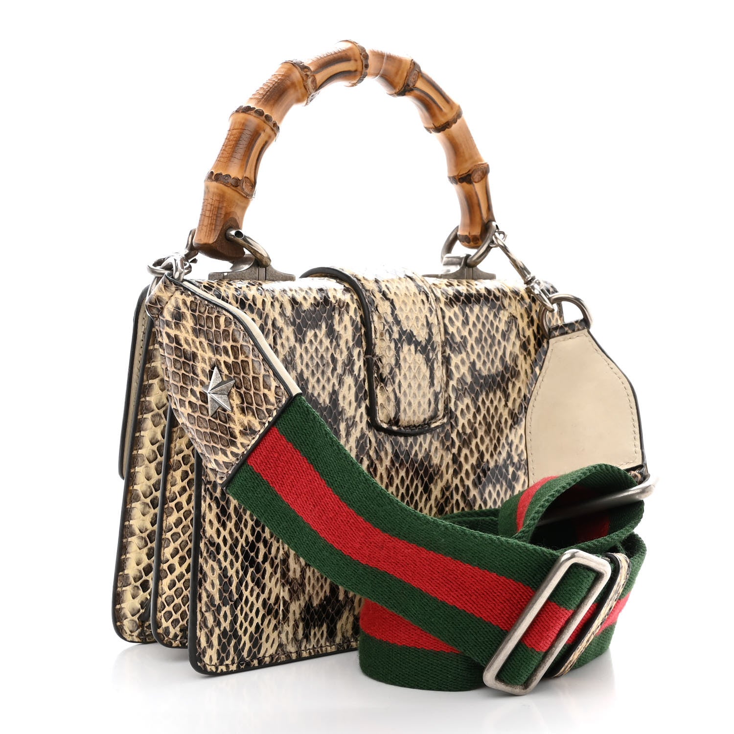 Gucci Snakeskin Bamboo Web Mini Dionysus Top Handle Bag 1388344
