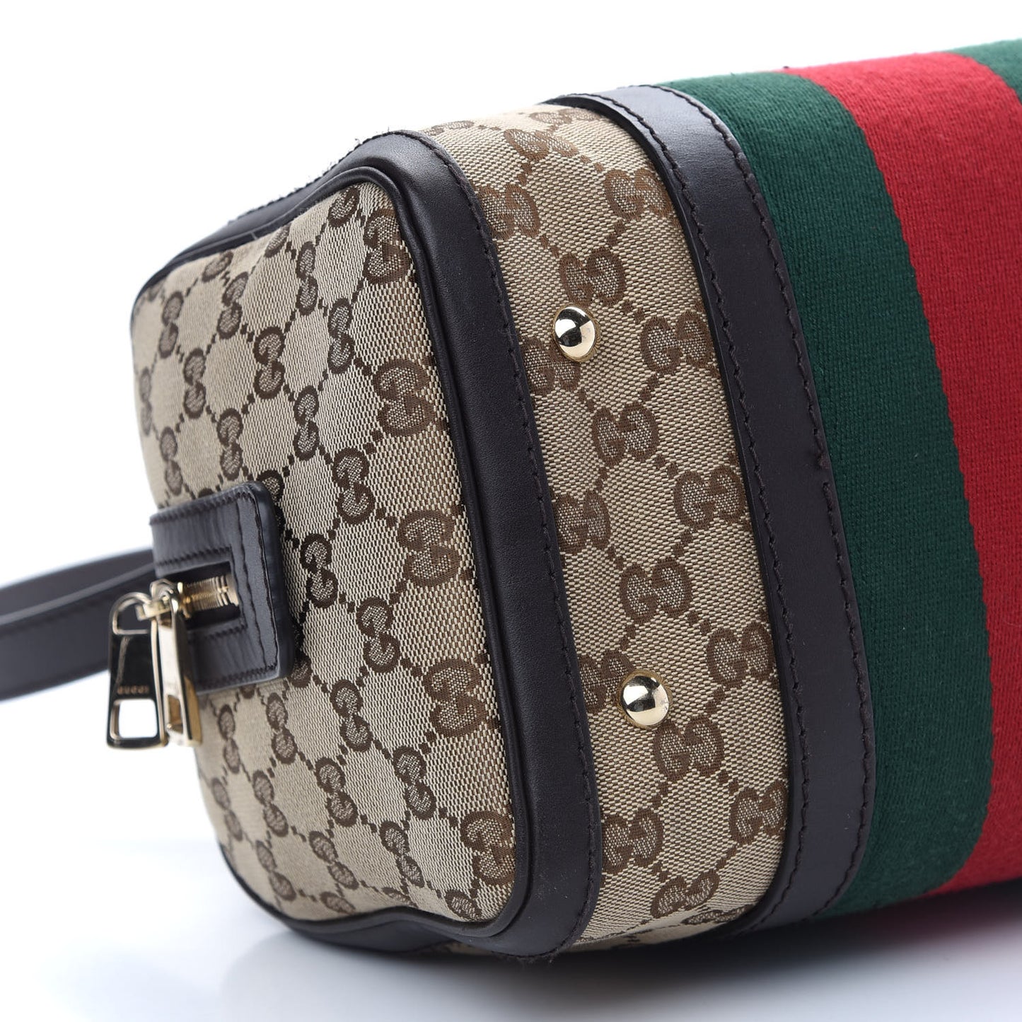 Monogram Vintage Web Small Boston Dark Brown