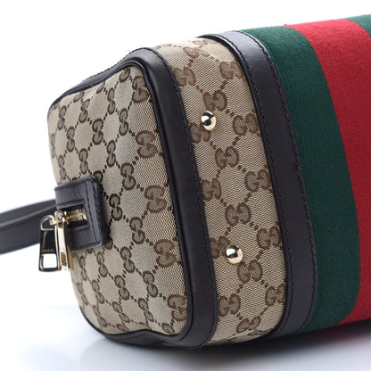 Gucci Monogram Vintage Web Small Boston Dark Brown 7 of 10