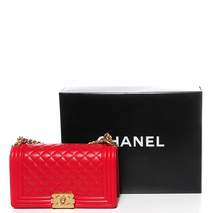 Chanel Lambskin Boy Medium Flap Red 5 of 8