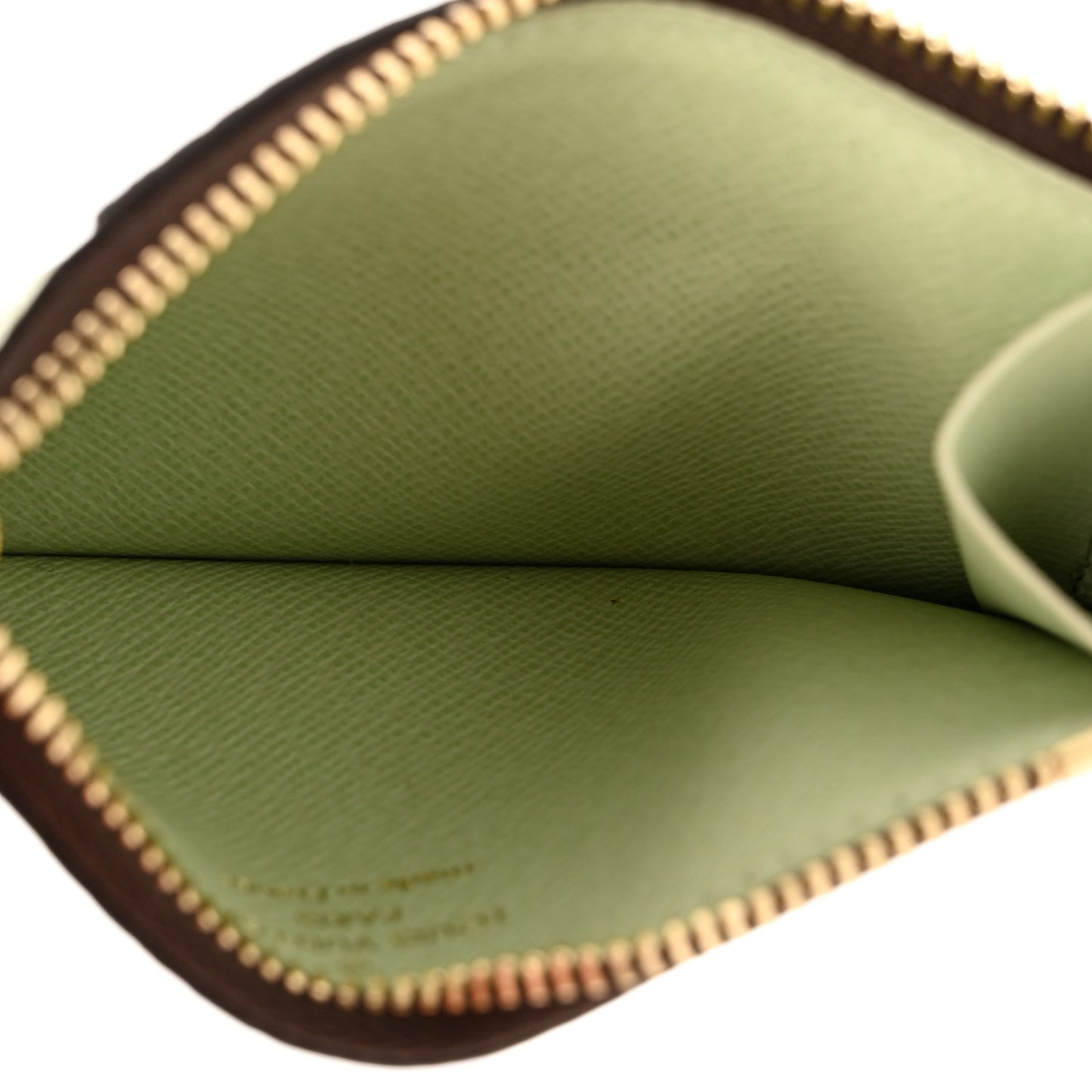Monogram Zipped Romy Card Holder Matcha