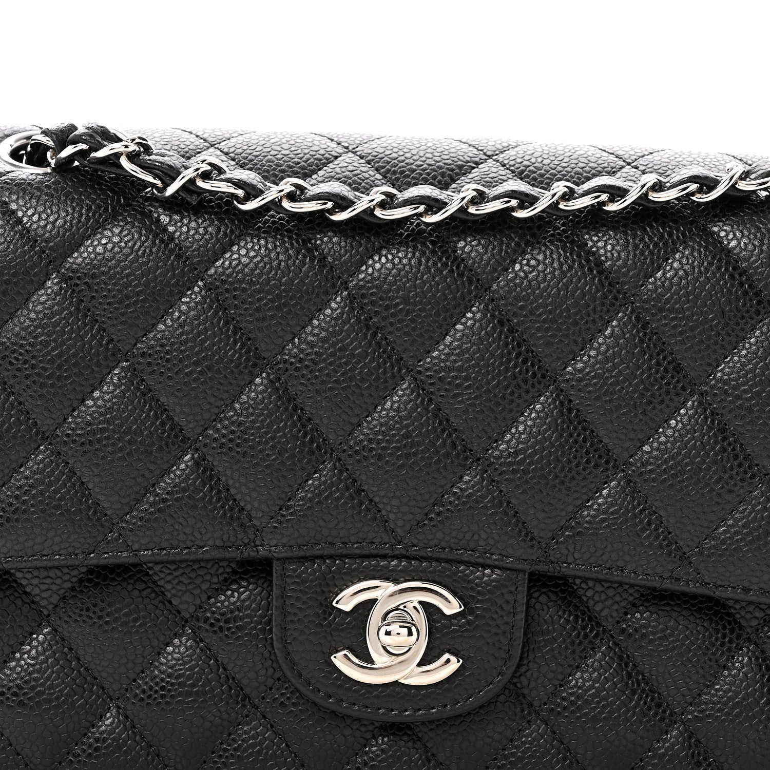 Chanel Caviar Quilted Medium Double Flap Black 8 of 13