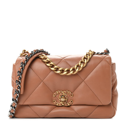 Chanel Lambskin Quilted Medium Chanel 19 Flap Brown 1 of 9