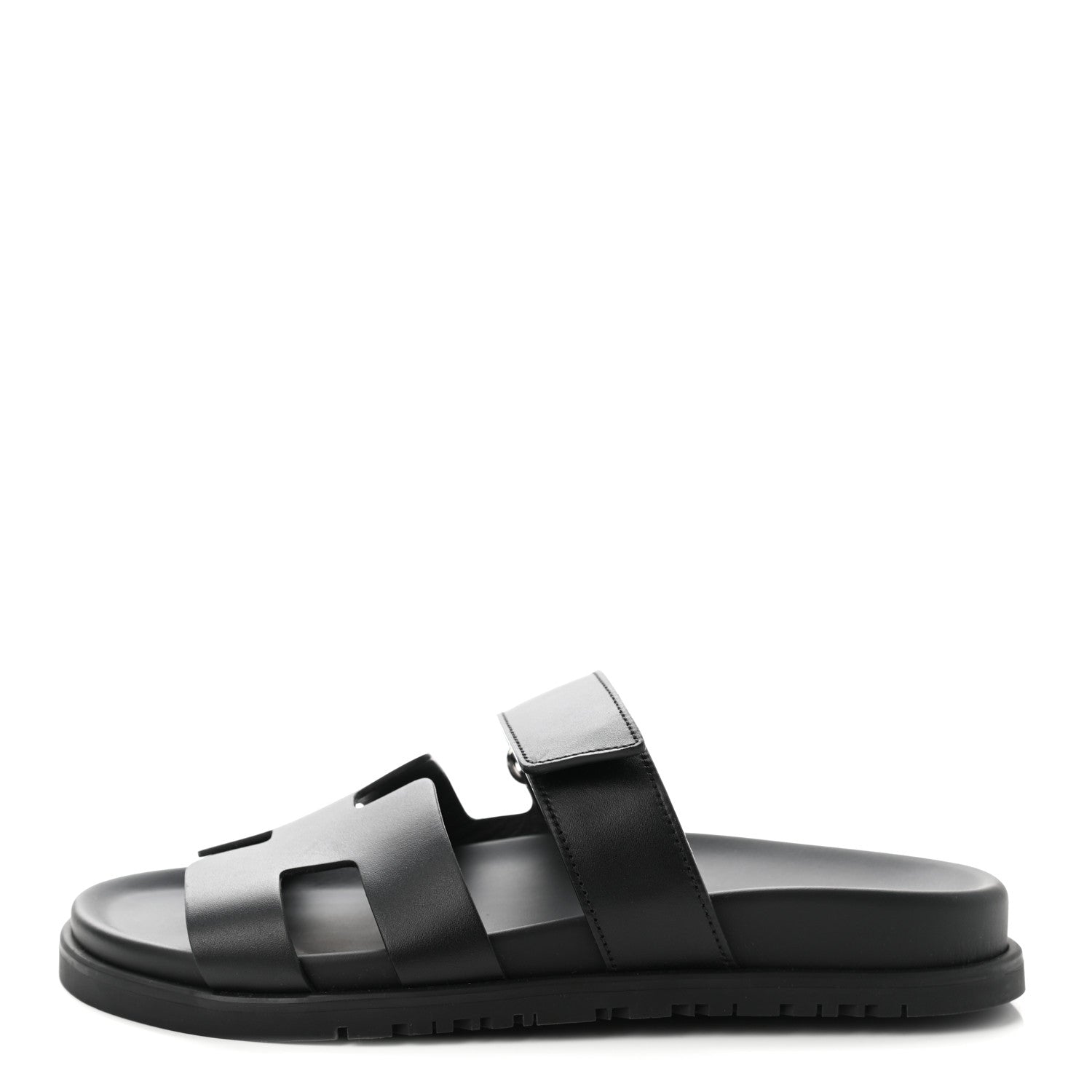 Hermes Calfskin Womens Chypre Sandals 36 Black 1 of 9