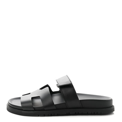 Hermes Calfskin Womens Chypre Sandals 36 Black 1 of 9