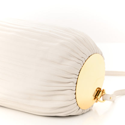 Loewe Lambskin Pleated Bracelet Pouch Shoulder Bag White 9 of 11