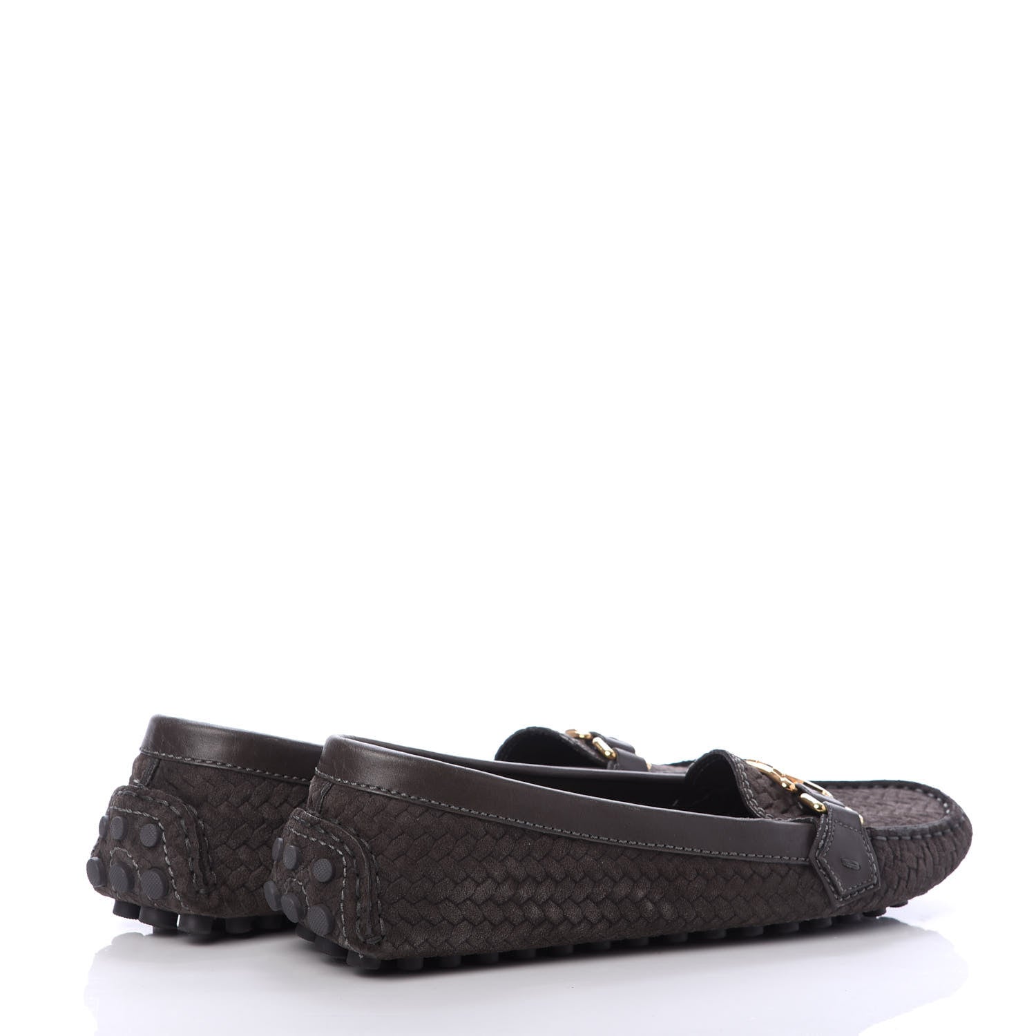 Louis Vuitton Woven Suede Oxford Loafers 40 Brown 4 of 6