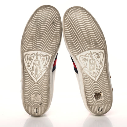 Gucci Calfskin Nappa Web LOVED Embroidered Womens Ace Sneakers 39 White Red Flame Notte 5 of 17