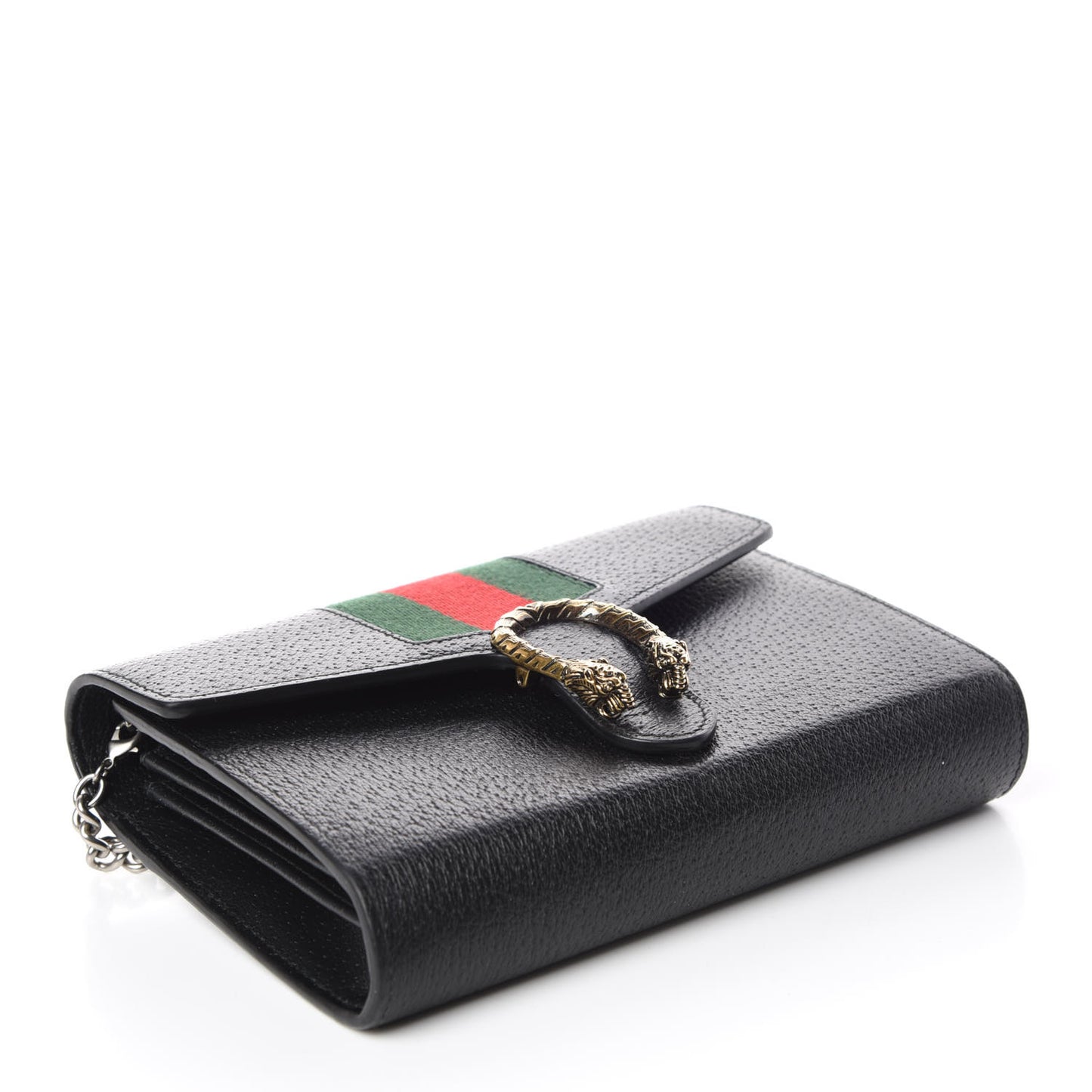 Calfskin Web Mini Dionysus Chain Wallet Black
