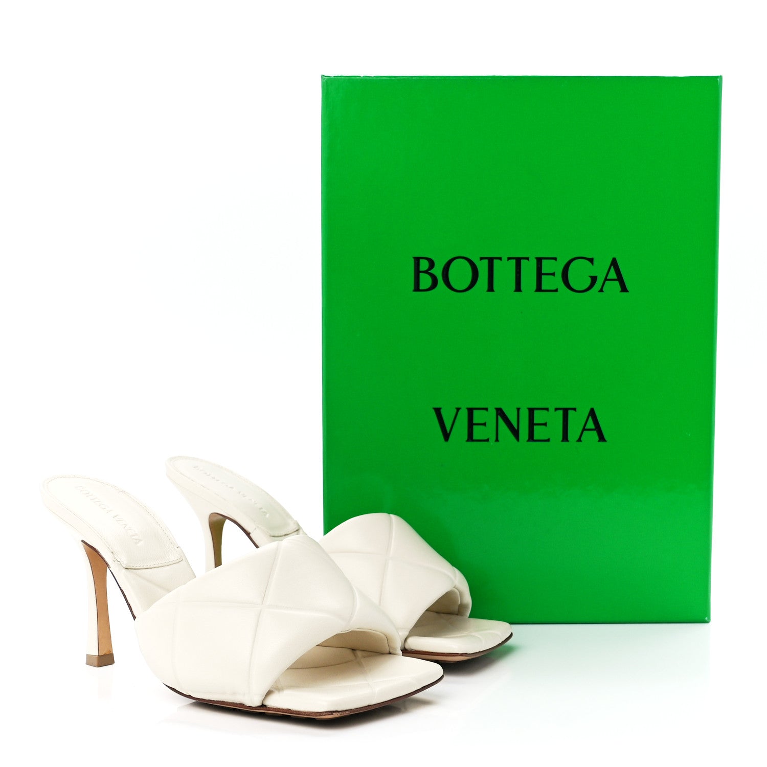 Bottega Veneta Nappa Quilted Rubber Lido Mule Sandals 37.5 Sea Salt 8 of 8