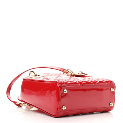 Christian Dior Patent Cannage Mini Lady Dior Red 4 of 10