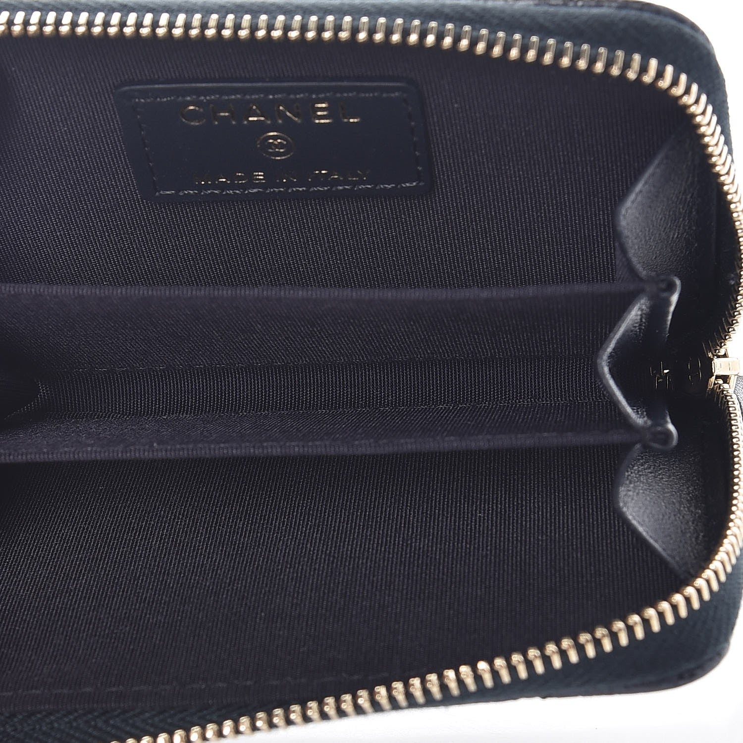 Chanel Calfskin Camellia Embossed Zip Coin Purse Navy 5 of 7