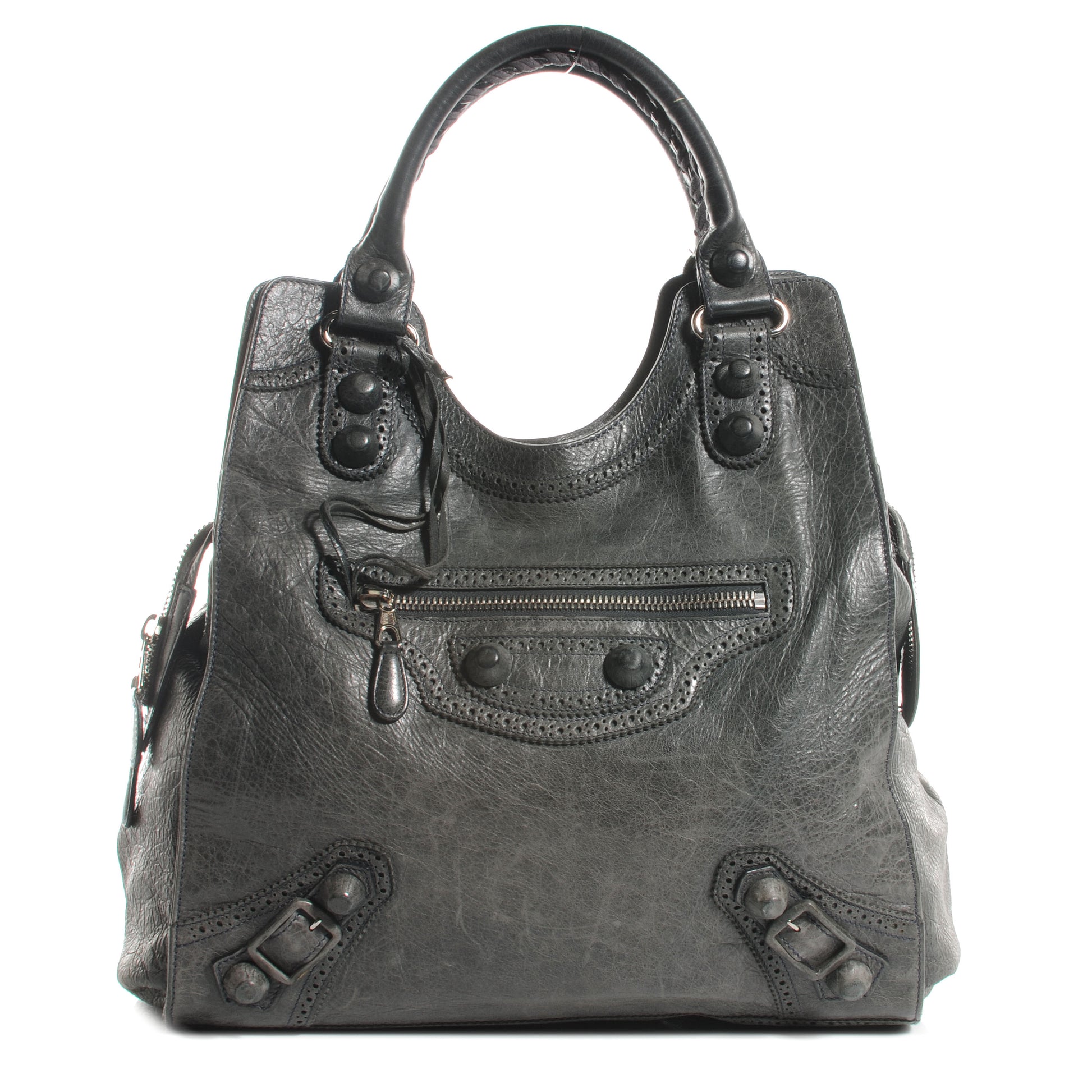 Balenciaga Agneau Giant Brogues Hardware Folder Storm 1 of 8