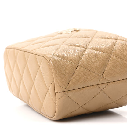 Chanel Caviar Quilted Hobo Clutch With Chain Dark Beige 10 of 11