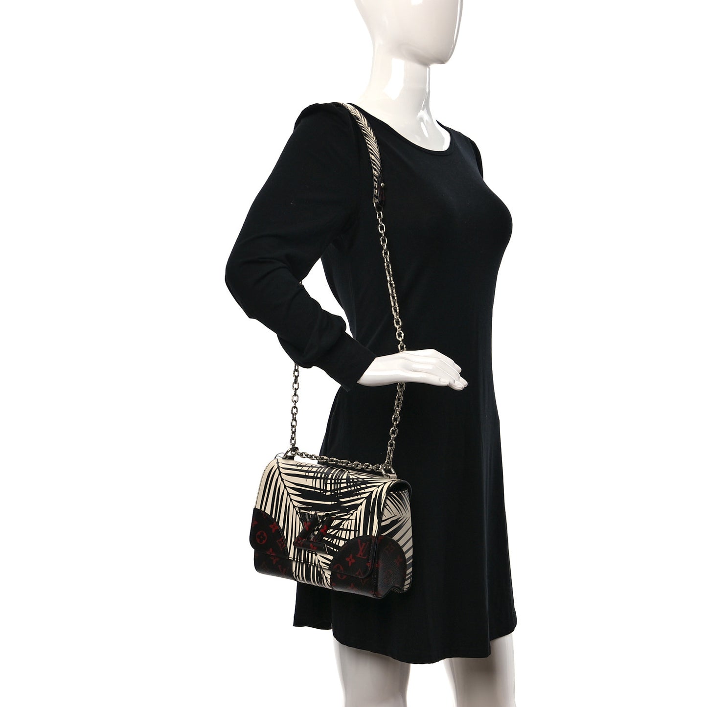 Monogram Infrarouge Palm Twist Shoulder Bag MM Black White