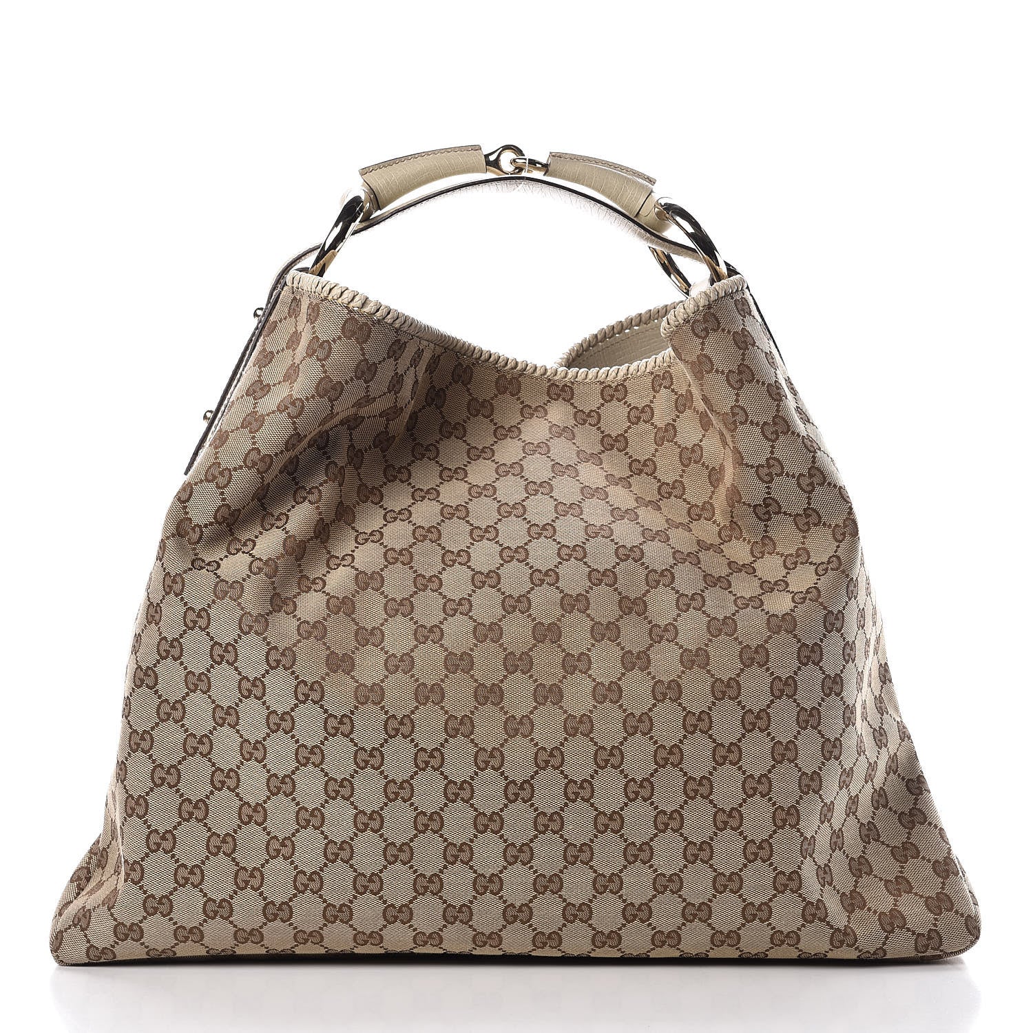 Gucci Monogram Large Horsebit Chain Hobo Off White 1 of 9