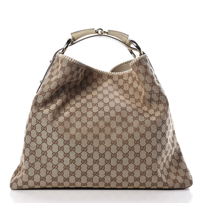 Gucci Monogram Large Horsebit Chain Hobo Off White 1 of 9