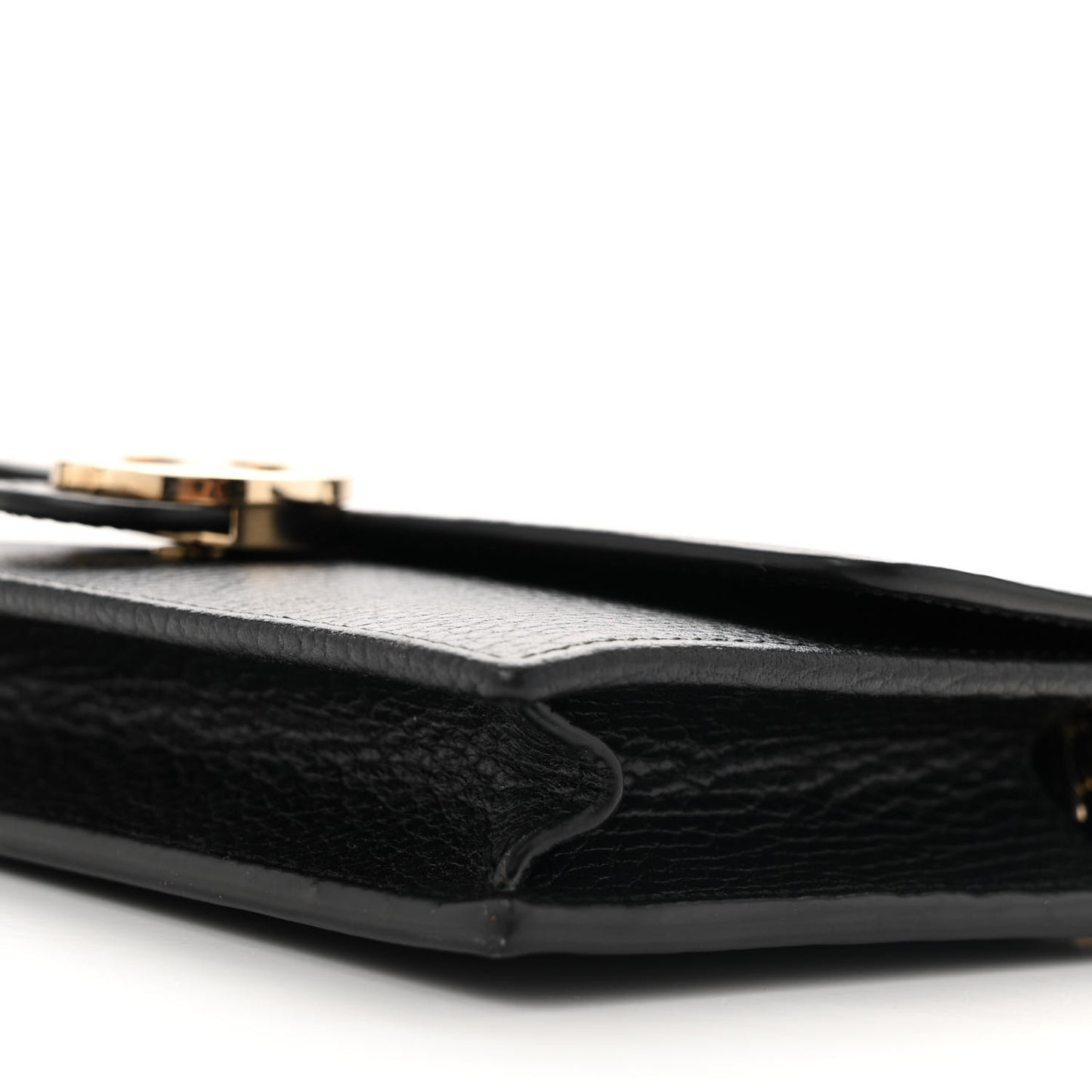 Dollar Calfskin Interlocking G Chain Wallet Black