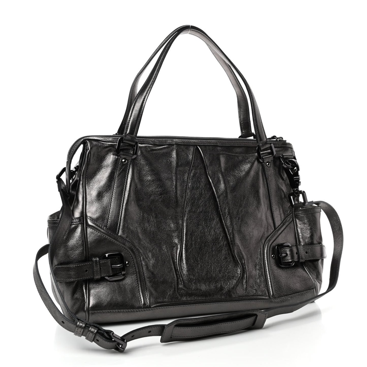 Metallic Calfskin Miley Diaper Bag Trench