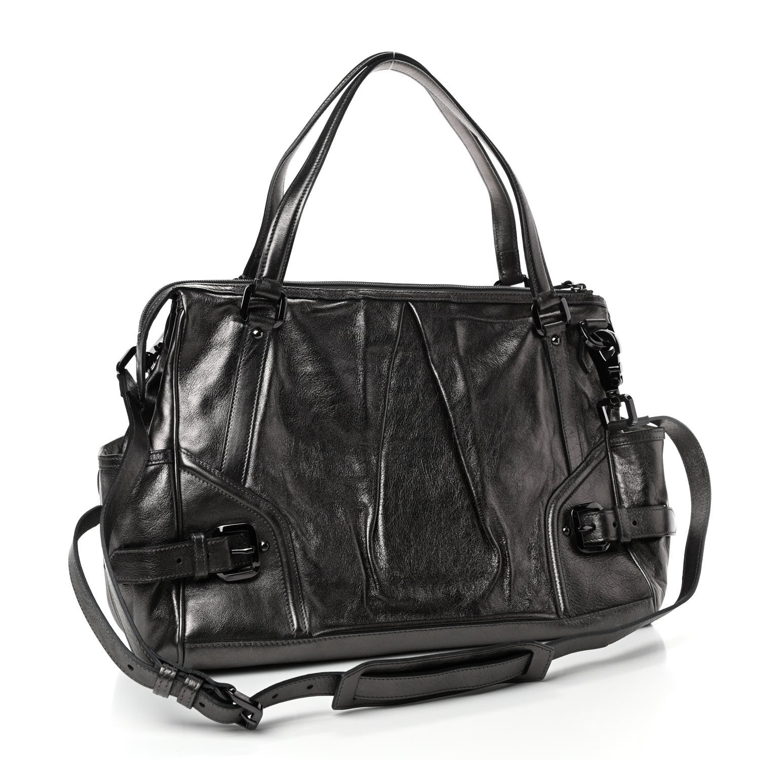 Burberry Metallic Calfskin Miley Diaper Bag Trench 2 of 4