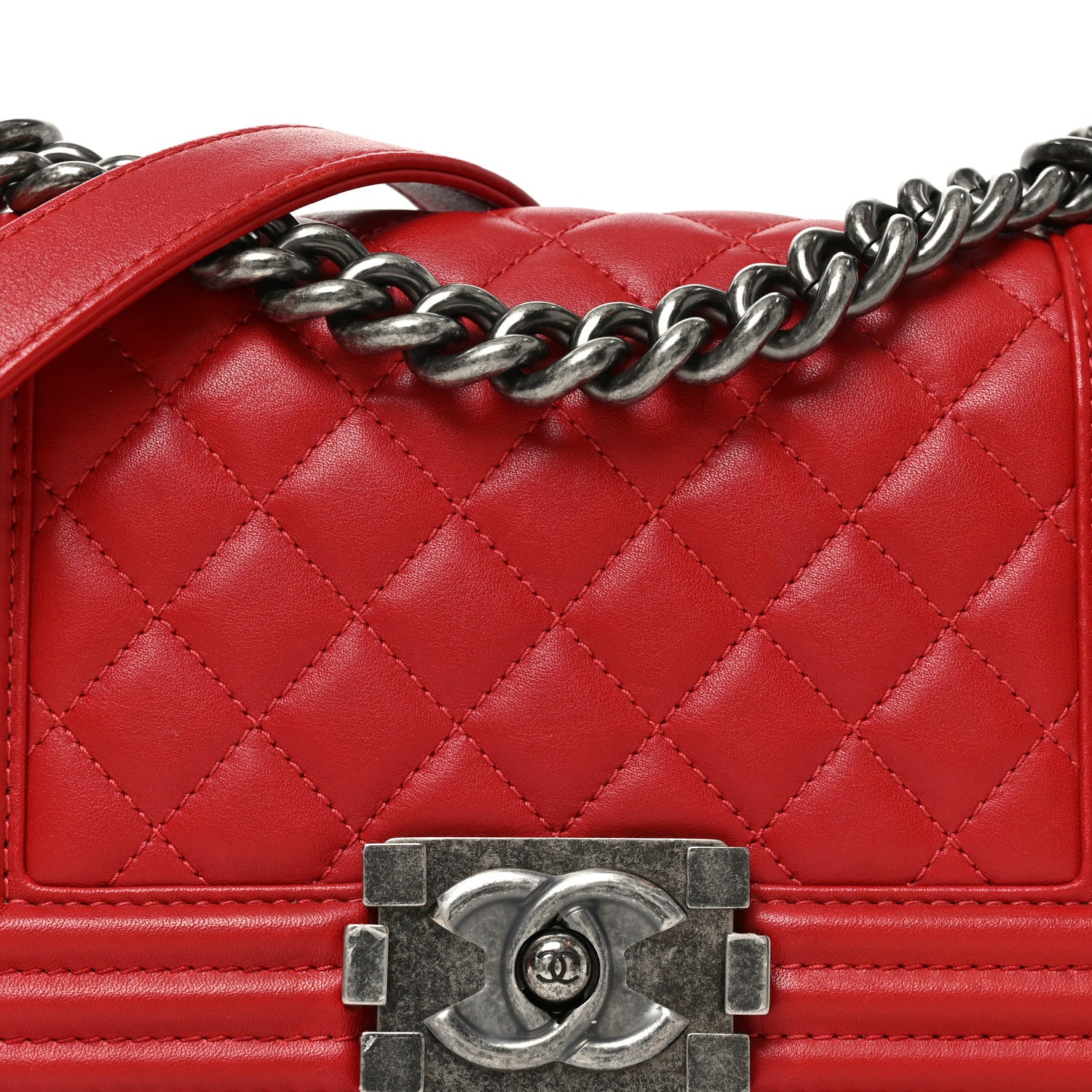 Chanel Lambskin Quilted Small Boy Flap Red 8 of 10