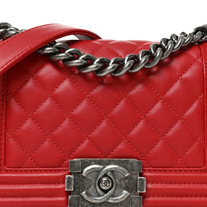 Chanel Lambskin Quilted Small Boy Flap Red 8 of 10