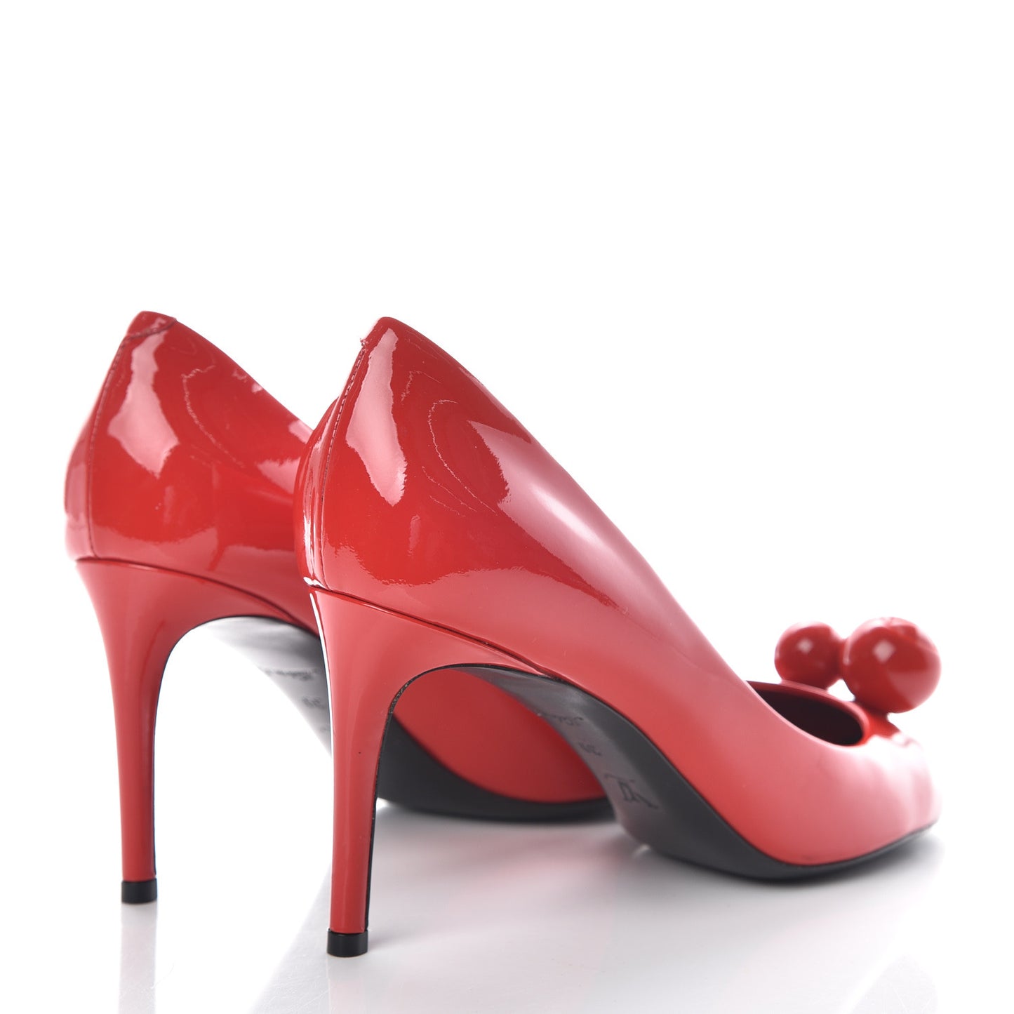Patent Calfskin Betty Pumps 39 Red