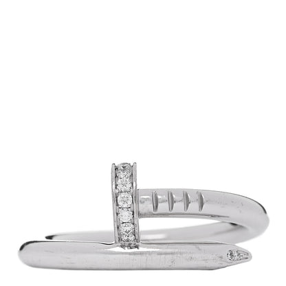 Cartier 18K White Gold Diamond Juste Un Clou Ring 58 8.25 1 of 6
